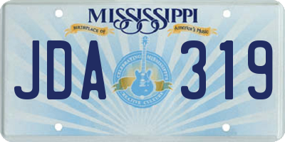 MS license plate JDA319