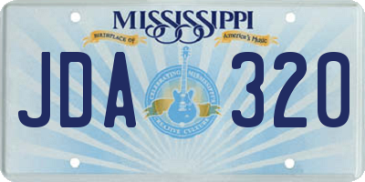 MS license plate JDA320