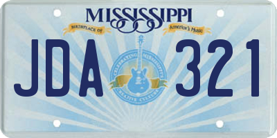 MS license plate JDA321