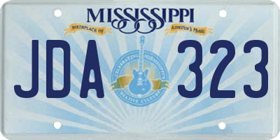 MS license plate JDA323