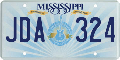 MS license plate JDA324