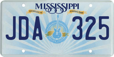 MS license plate JDA325