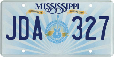 MS license plate JDA327