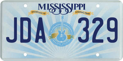 MS license plate JDA329