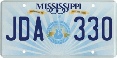 MS license plate JDA330