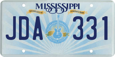 MS license plate JDA331