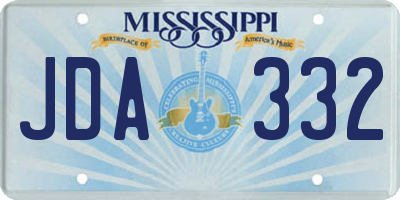 MS license plate JDA332