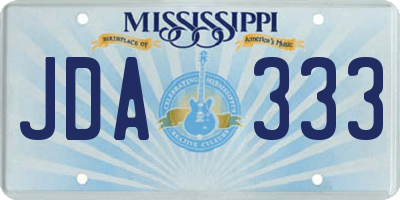 MS license plate JDA333