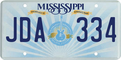 MS license plate JDA334