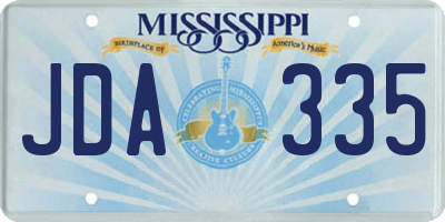 MS license plate JDA335