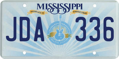 MS license plate JDA336