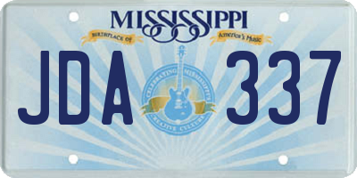 MS license plate JDA337