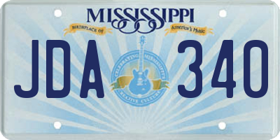 MS license plate JDA340