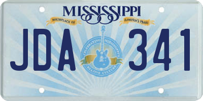 MS license plate JDA341