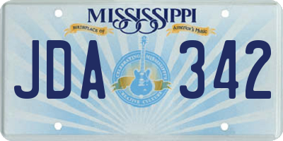 MS license plate JDA342