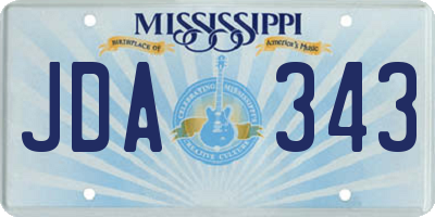 MS license plate JDA343