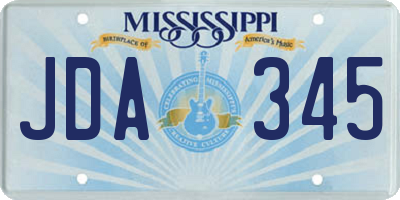 MS license plate JDA345