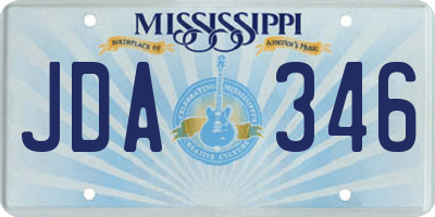 MS license plate JDA346