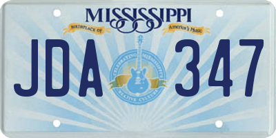 MS license plate JDA347
