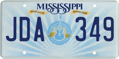 MS license plate JDA349
