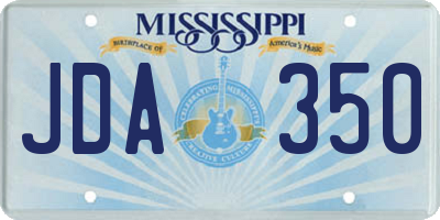 MS license plate JDA350