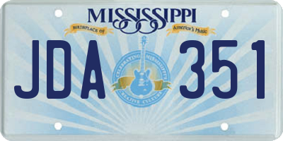 MS license plate JDA351