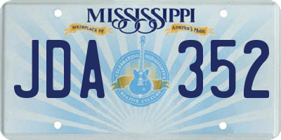 MS license plate JDA352