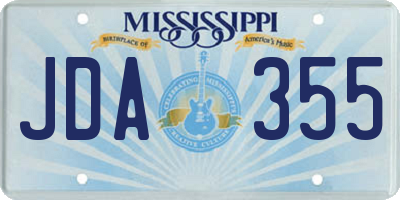 MS license plate JDA355