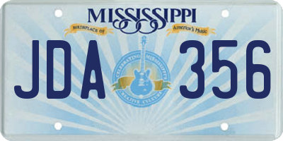 MS license plate JDA356