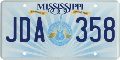 MS license plate JDA358