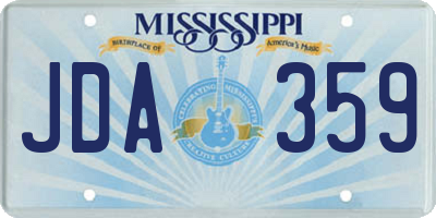 MS license plate JDA359
