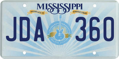MS license plate JDA360
