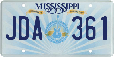 MS license plate JDA361