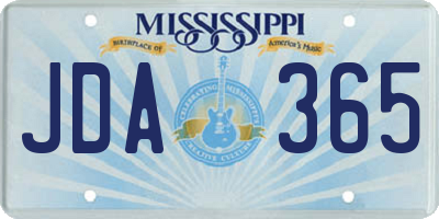 MS license plate JDA365