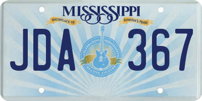 MS license plate JDA367
