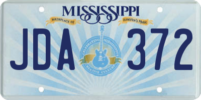 MS license plate JDA372