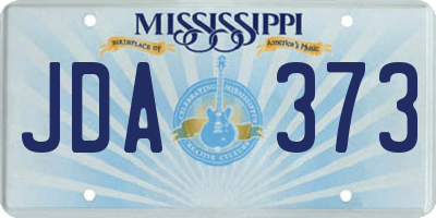 MS license plate JDA373