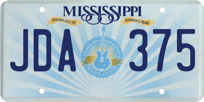 MS license plate JDA375