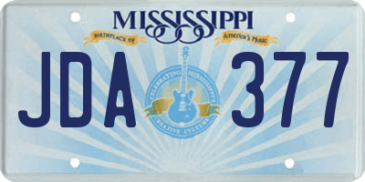 MS license plate JDA377