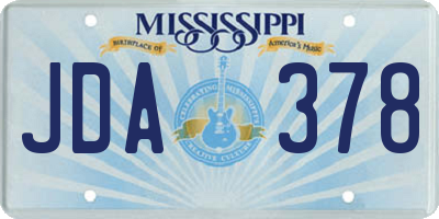 MS license plate JDA378