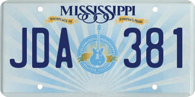 MS license plate JDA381