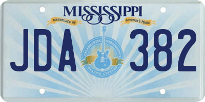 MS license plate JDA382