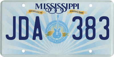 MS license plate JDA383