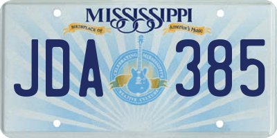 MS license plate JDA385