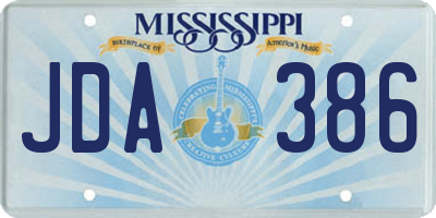 MS license plate JDA386