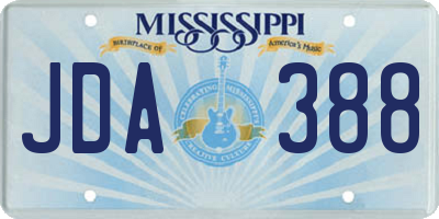 MS license plate JDA388
