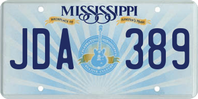 MS license plate JDA389