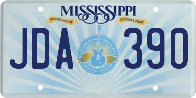 MS license plate JDA390