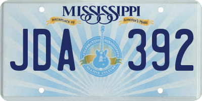 MS license plate JDA392