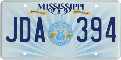 MS license plate JDA394